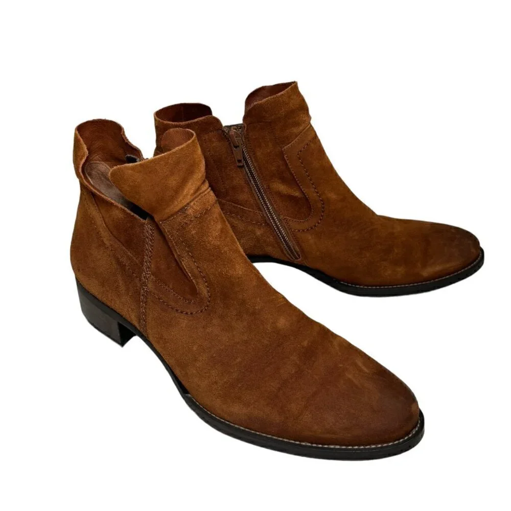 Paul Green Women Nicole Brown Suede Western‎ Boots size 9.5 US  New